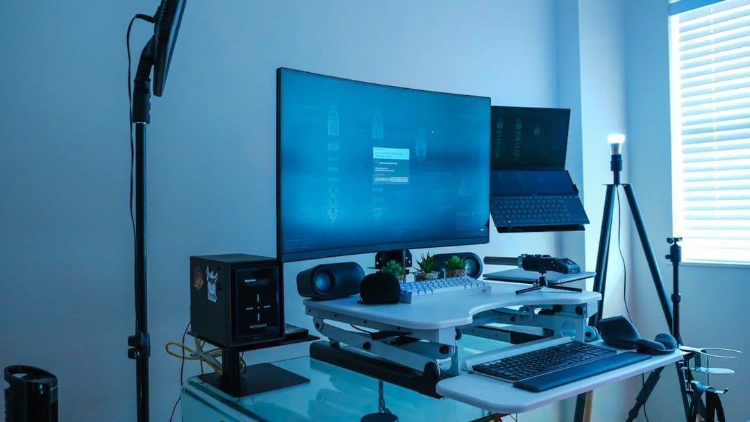 a laptop on a desk
