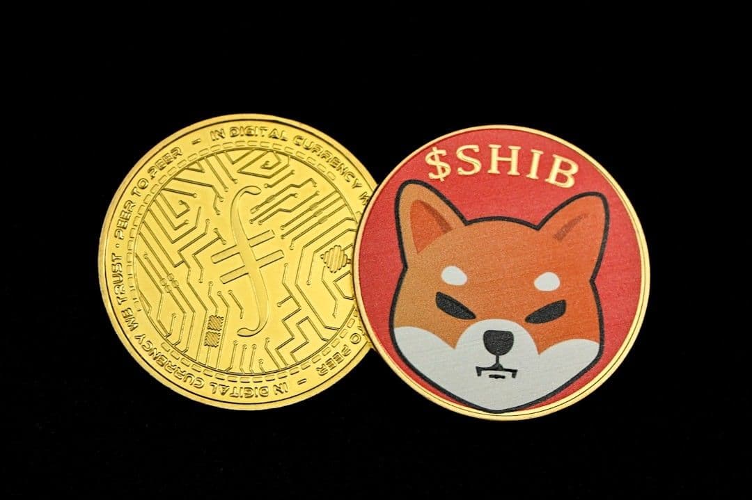 a close up of a coin with a dog on it