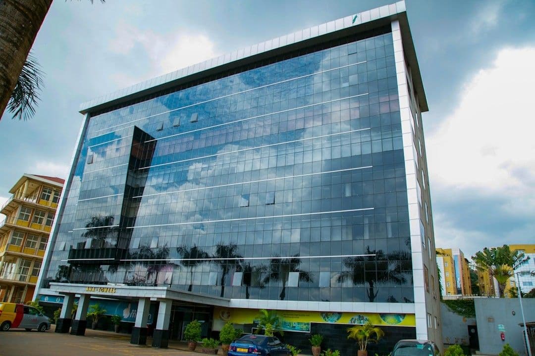 a building with glass windows
